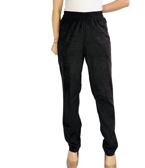 Czarne spodnie z miękkiego zamszu XL 42