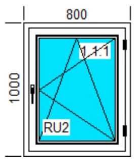 Okna PCV 800x1000 RU Białe Prawe