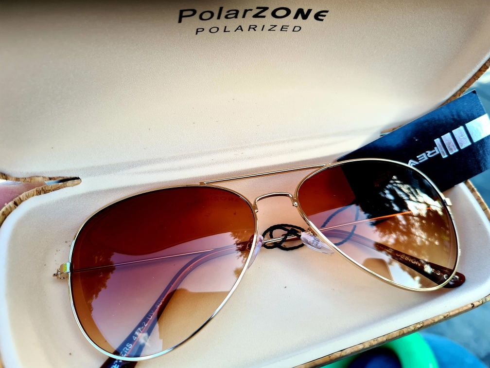 Nowe modne okulary przeciwsłoneczne Aviator brązowe