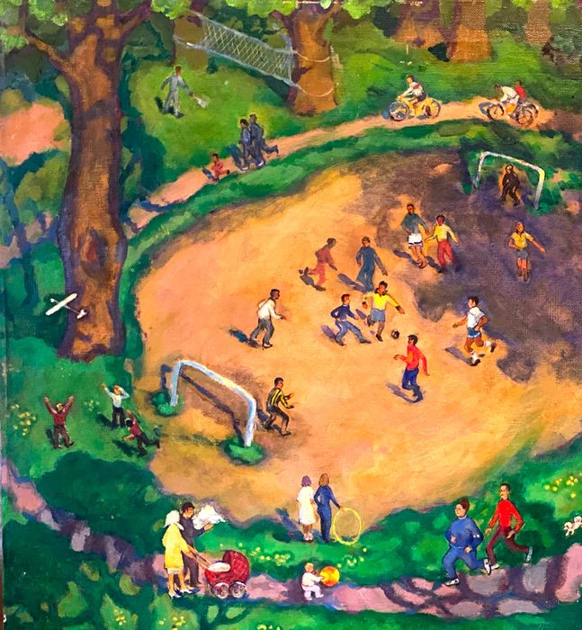 Картина ,,Неділя у Сирецькому лісіʼʼ 1976р. Картини. Соцреалізм.