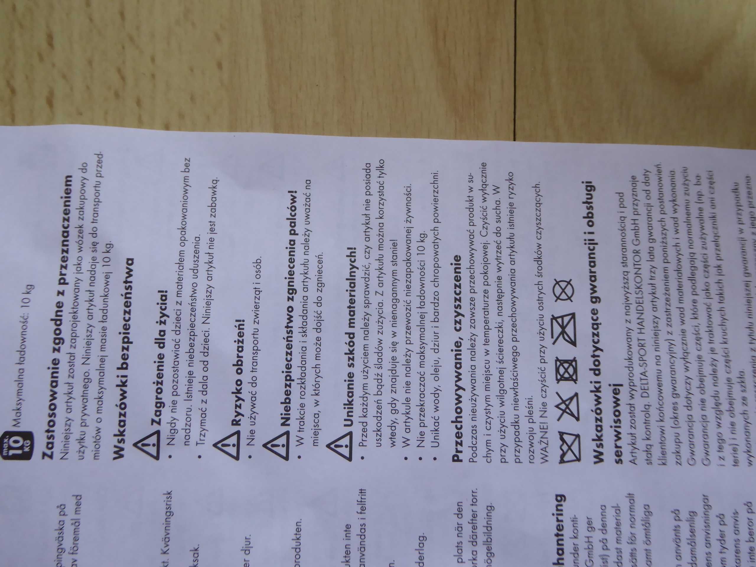 Nieużywana, składana torba na zakupy na kółkach DELTA SPORT ET 13245