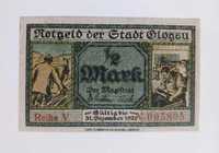 Banknot Notgeld Głogów 1920 rok