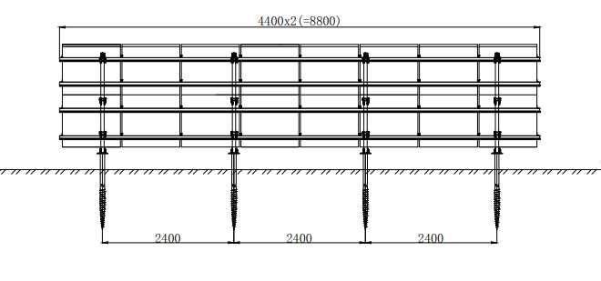 Aluminiowa konstrukcja na grunt 2 x 8 modułów pionowo fotowoltaika