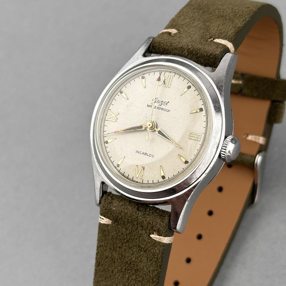 Zegarek vintage Geret – Roman | jasna tarcza | ręczny naciąg | Swiss
