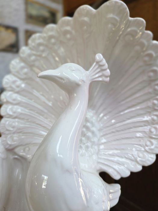 Duża figurka porcelanowa dwa pawie  paw 42 cm #1731  Stylowy Węgrów