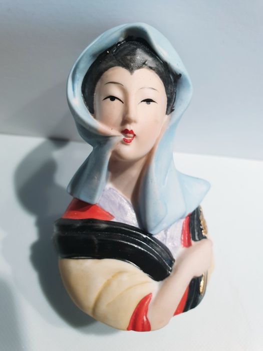 Conjunto de 2 lindos frascos de perfumes Geishas em porcelana asiática