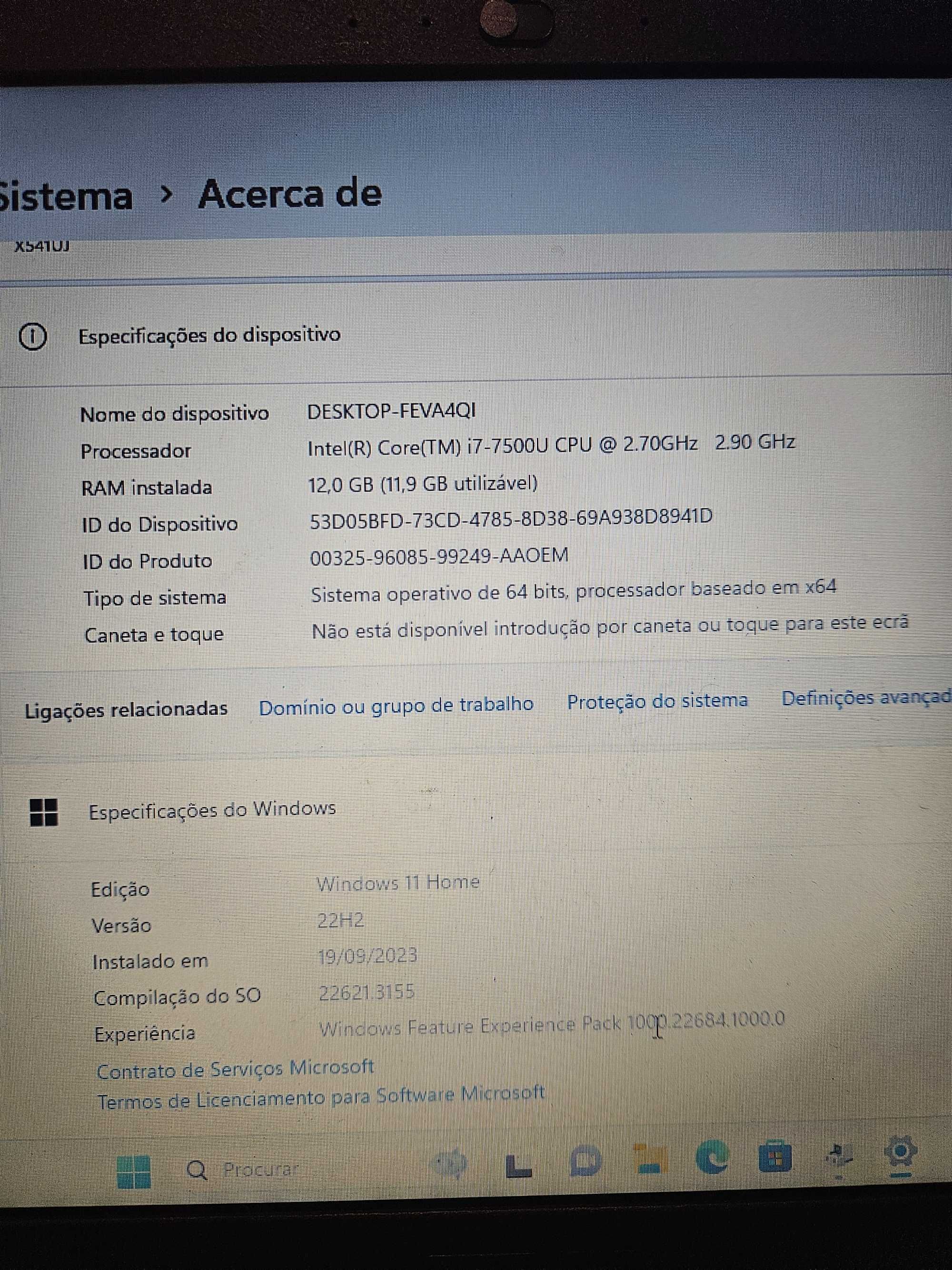 Portátil ASUS A541U