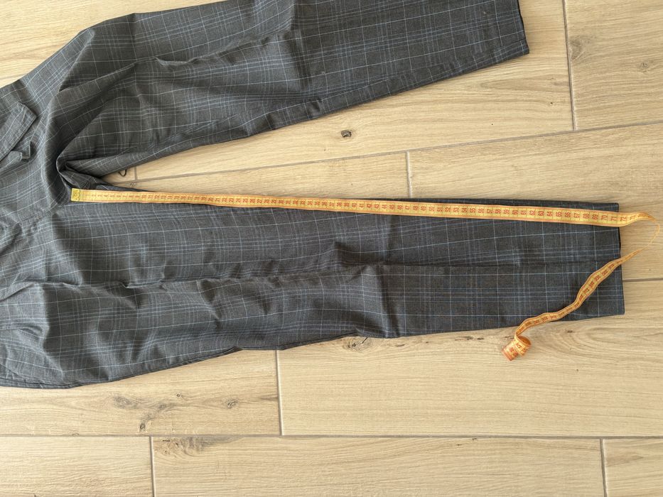 Брюки Ostin темно-сірі в клітинку, висока посадка, р. S