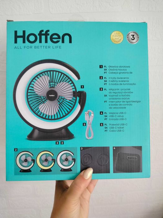 Wentylator Hoffen bezprzewodowy z podświetleniem