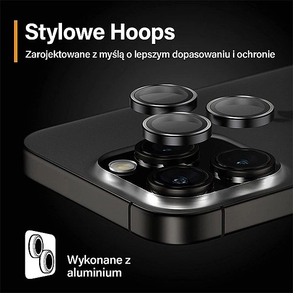 Ochrona aparatu PanzerGlass Hoops Camera na iPhone 15 Pro / 15 Pro Max