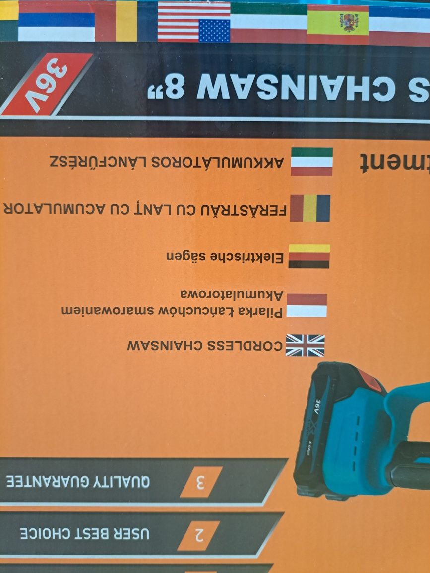 Piła akumulatorowa 8 cali najmocniejsza gałęziówka 2x aku napinacz i