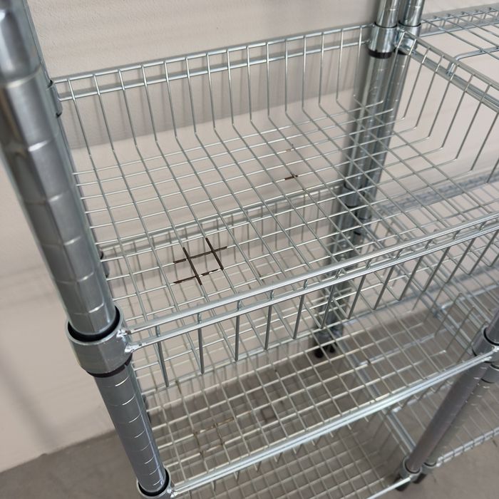 Conjunto de 2 estantes com garrafeira em aço