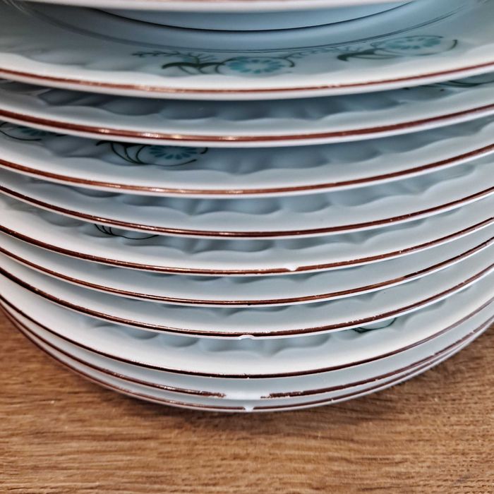 Porcelana Bogucice zestaw obiadowy 12 osób, waza, sosierka, PRL