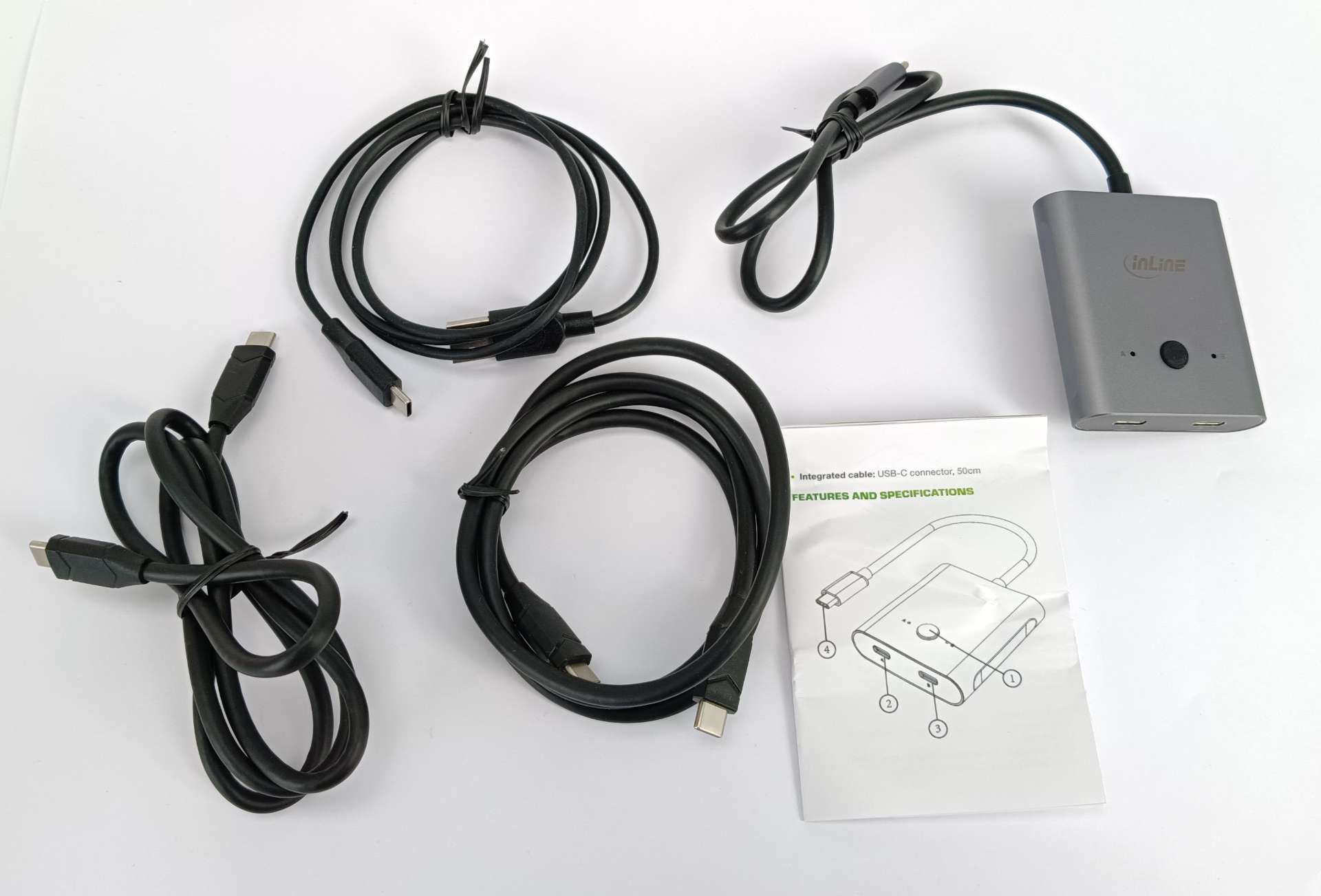 InLine Przełącznik USB-C, dwukierunkowy