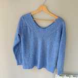 38 M ciepły sweter damski wygodny wełna wool ull H&M dekolt w serek