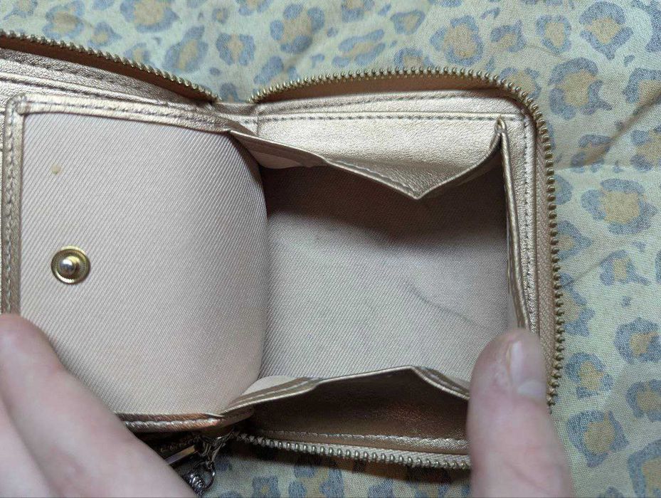 Гламурный женский мини-кошелёк Pisoraro Tokyo , розово-золотого цвета