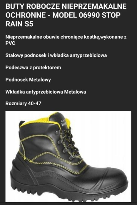 Obuwie ochronne rozmiar 40