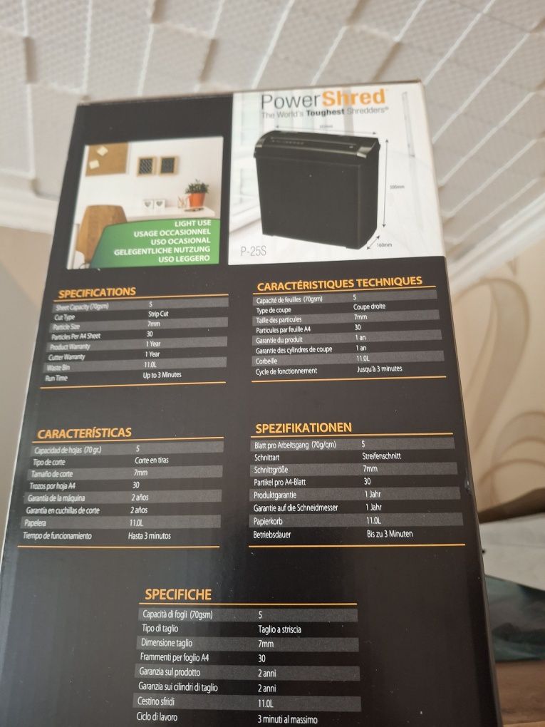 Niszczarka FELLOWES P-25S 11 L, P-1, Paski, Automatyczny Start/Stop
