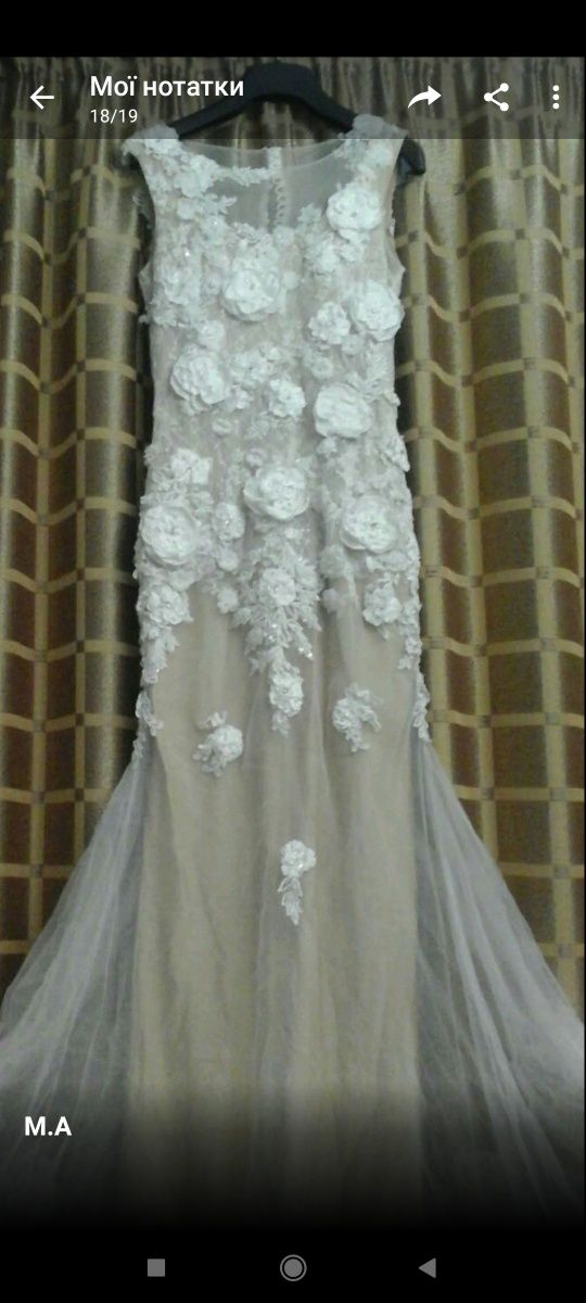 Весільна (свадебное)сукня-50% ручної роботи