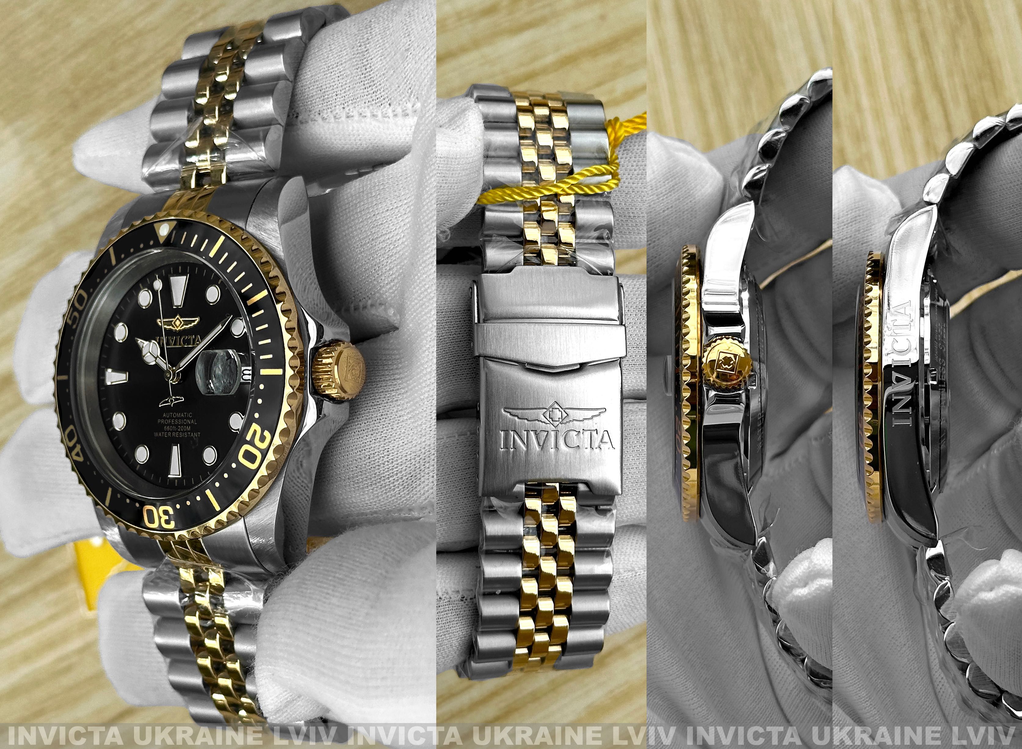 Часы Invicta 30094 Pro Diver 42 мм. Automatic Gold Black 200 MT