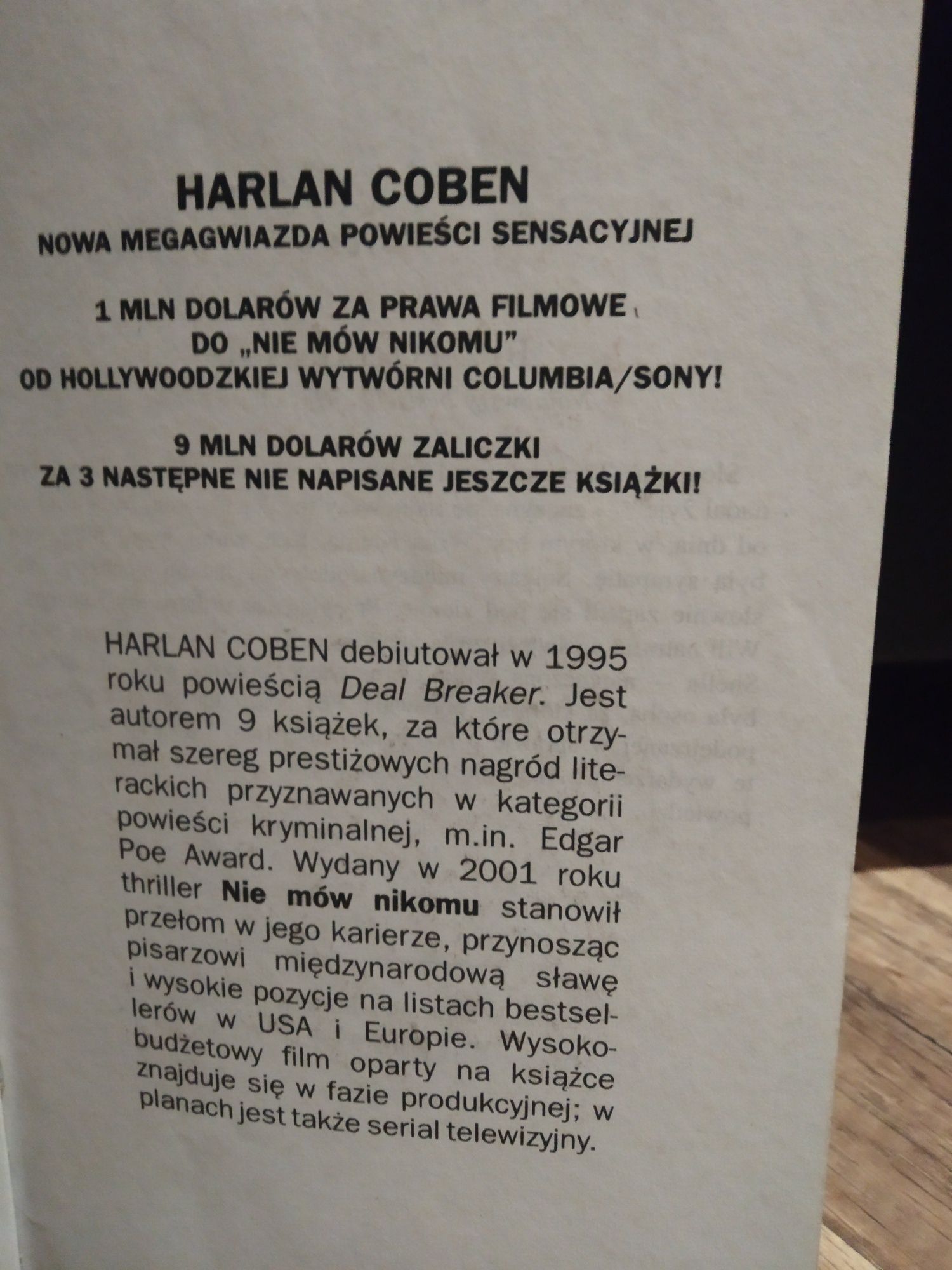Książka "Nie mów nikomu" Harlan Coben, thriller