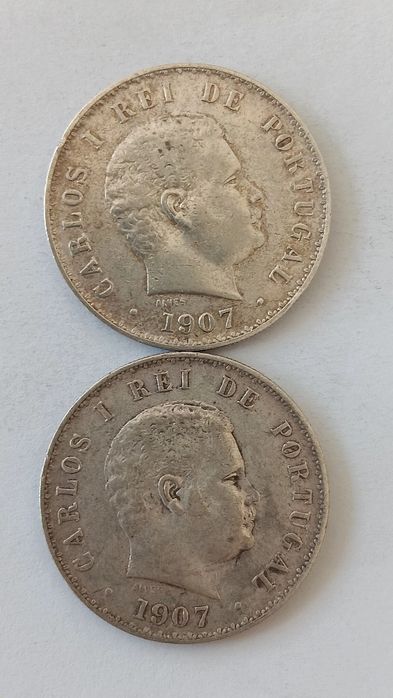 Moedas prata 916,6. 500 réis de D.Carlos l
