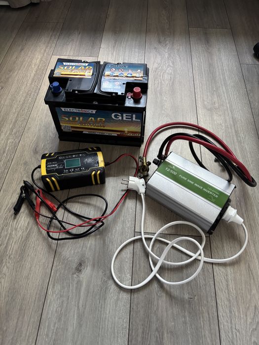 Гелевый аккумулятор solar, инвертор и зарядка