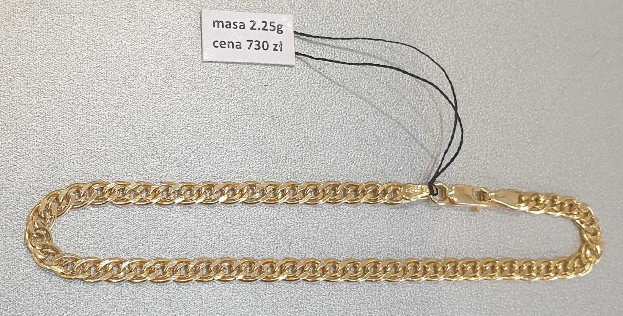 Złota bransoletka pr.585 waga 2.25 g dł.19cm nowa
