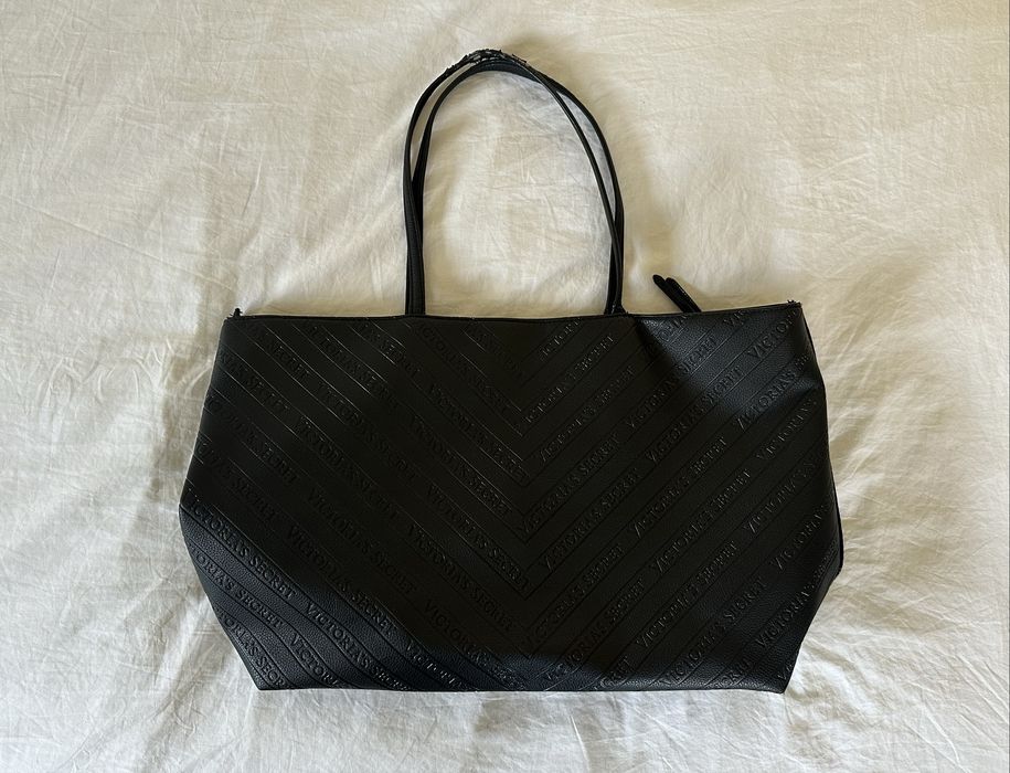 Torebka czarna z napisem oryginalna shopperka bag victoria’s secret