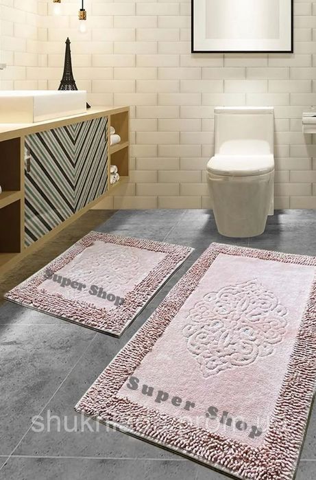 Комплект килимків у ванну кімнату прямокутні 100% бавовна Туреччина
