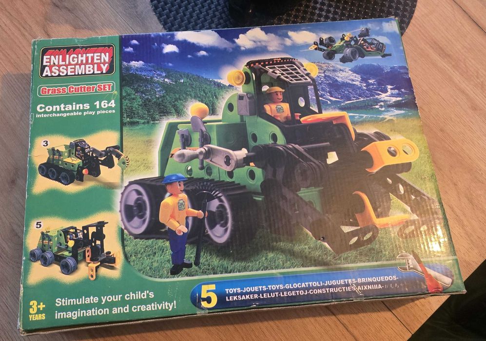 Stare klocki Enlighten Brick 164 el. – Traktor/Kosiarka – NOWE Vintage