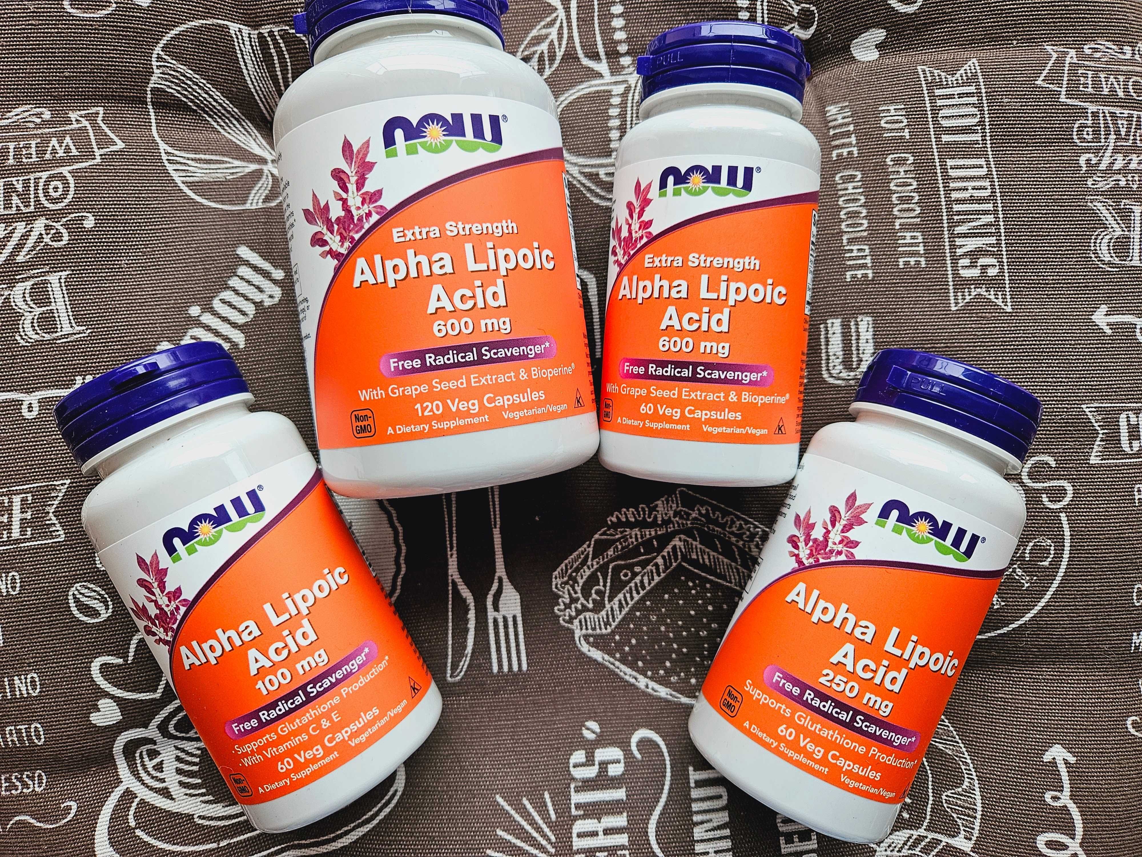 Alpha Lipoic Acid, Now Foods, альфа липоевая кислота 1000 250 600 мг