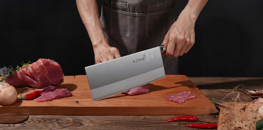 Tasak Do Warzyw Mięsa Kości 21 Cm Ostrze Mocny Ostry Nóż Szefa Kuchni