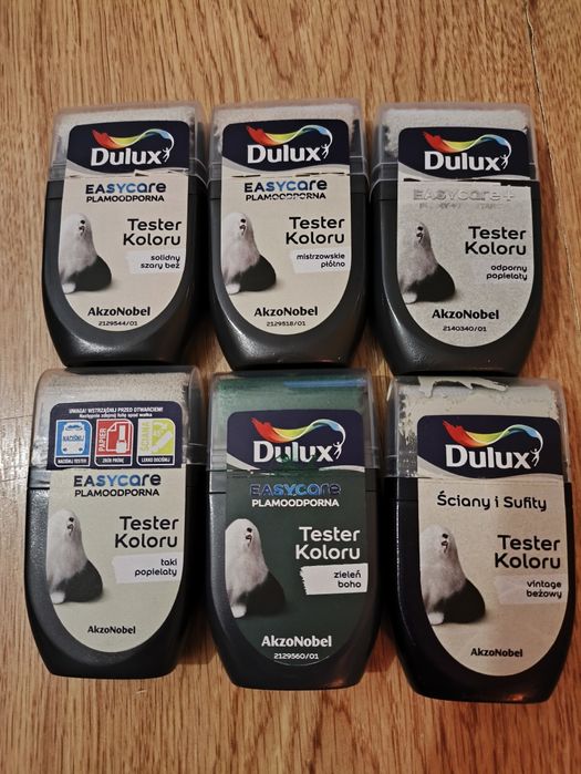 Świeże próbki farb Dulux