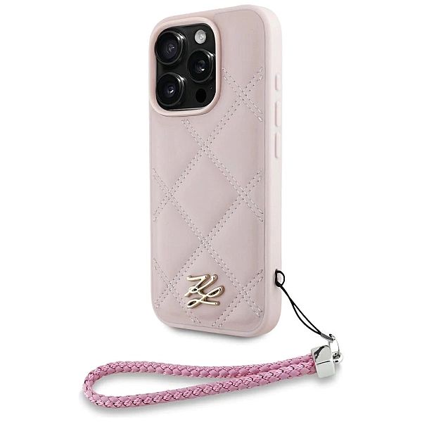Etui Karl Lagerfeld Quilted Initial Logo & Chain Strap na iPhone 16 Pr