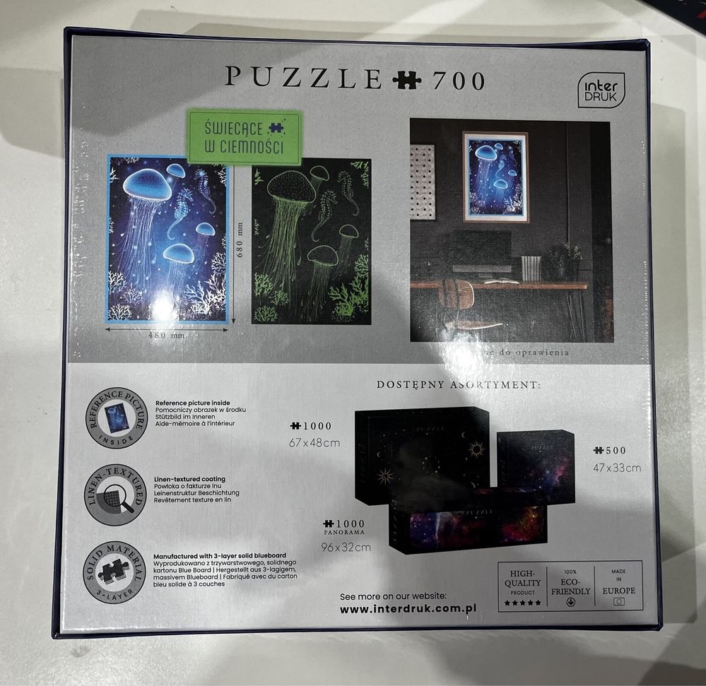 Puzzle fluorestencyjne świecące w ciemności 700