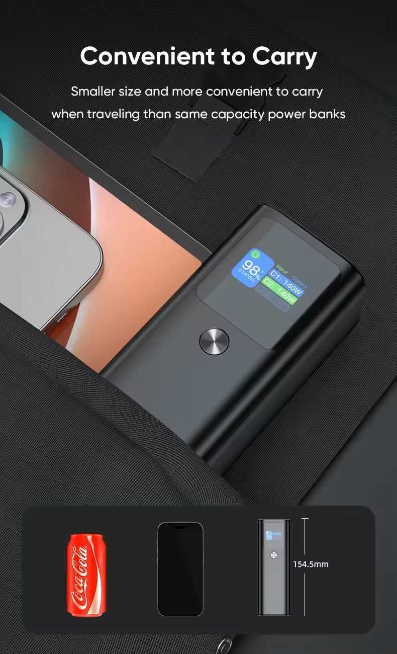 Повербанк PD140W 27000 mAh 2xUSB-C, out USB-A/22.5W PB-2010