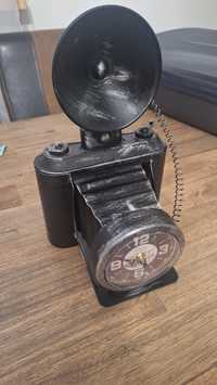 Zegar retro ozdoba aparat fotograficzny