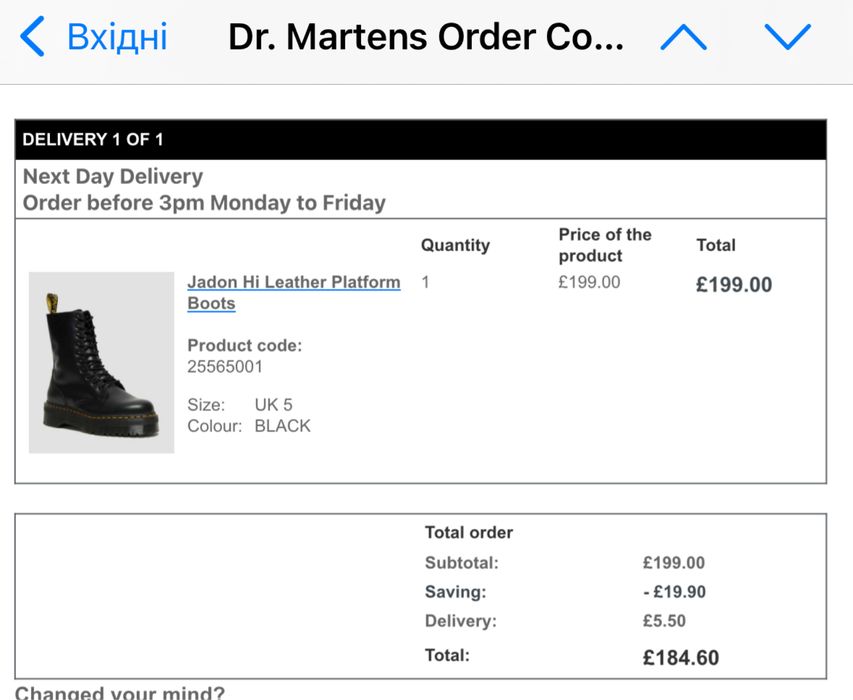 Жіночі черевики Dr. Martens Jadon Hi, 38 EU