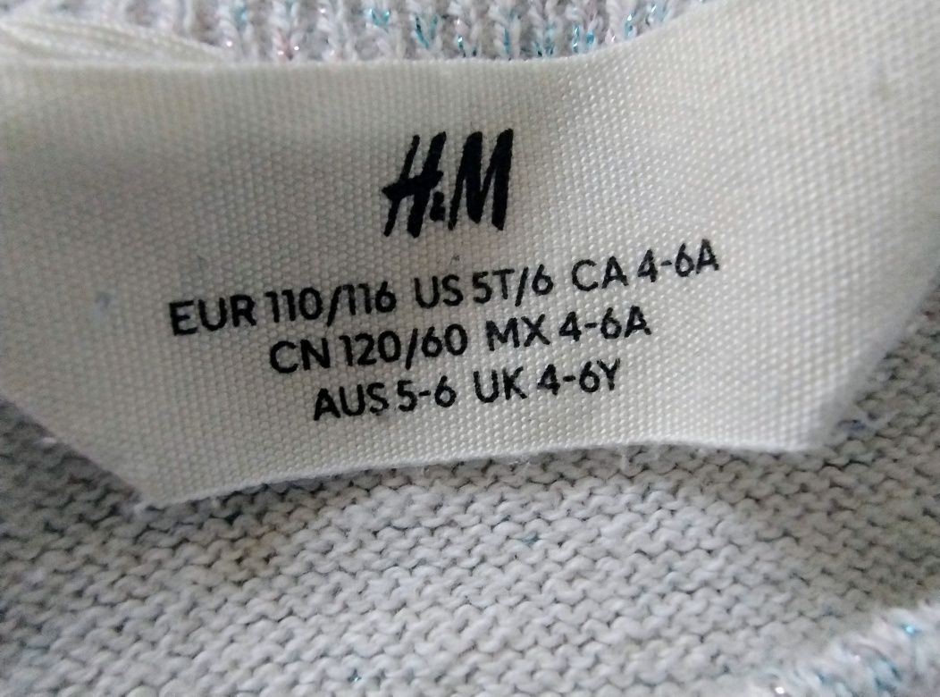 Sukienka H&M dla dziewczynki rozm.110/116