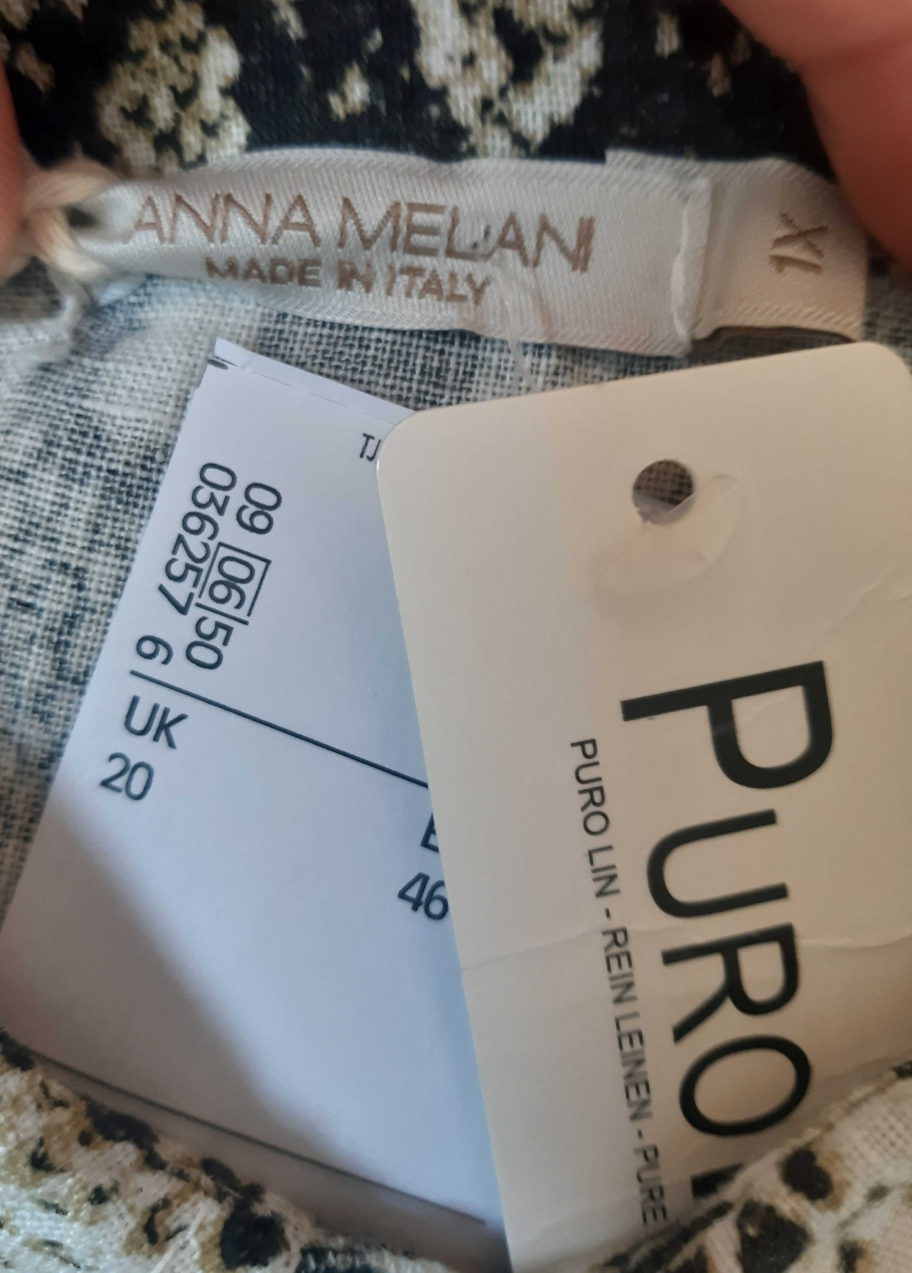 Платье рубашка с рукавами лён в змеиный принт батал италия anna melani
