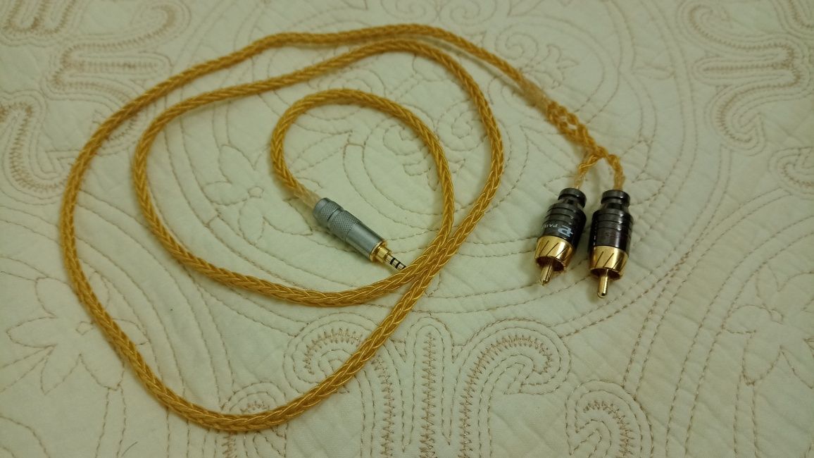 Кабель межблочный Hi-fi, Hi-End 2RCA-2.5мм балансный, косичка, серебро