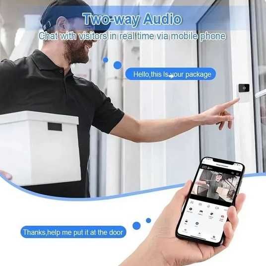 Dzwonek kamera wideo domofon WIFI do drzwi dwukierunkowy głos Security