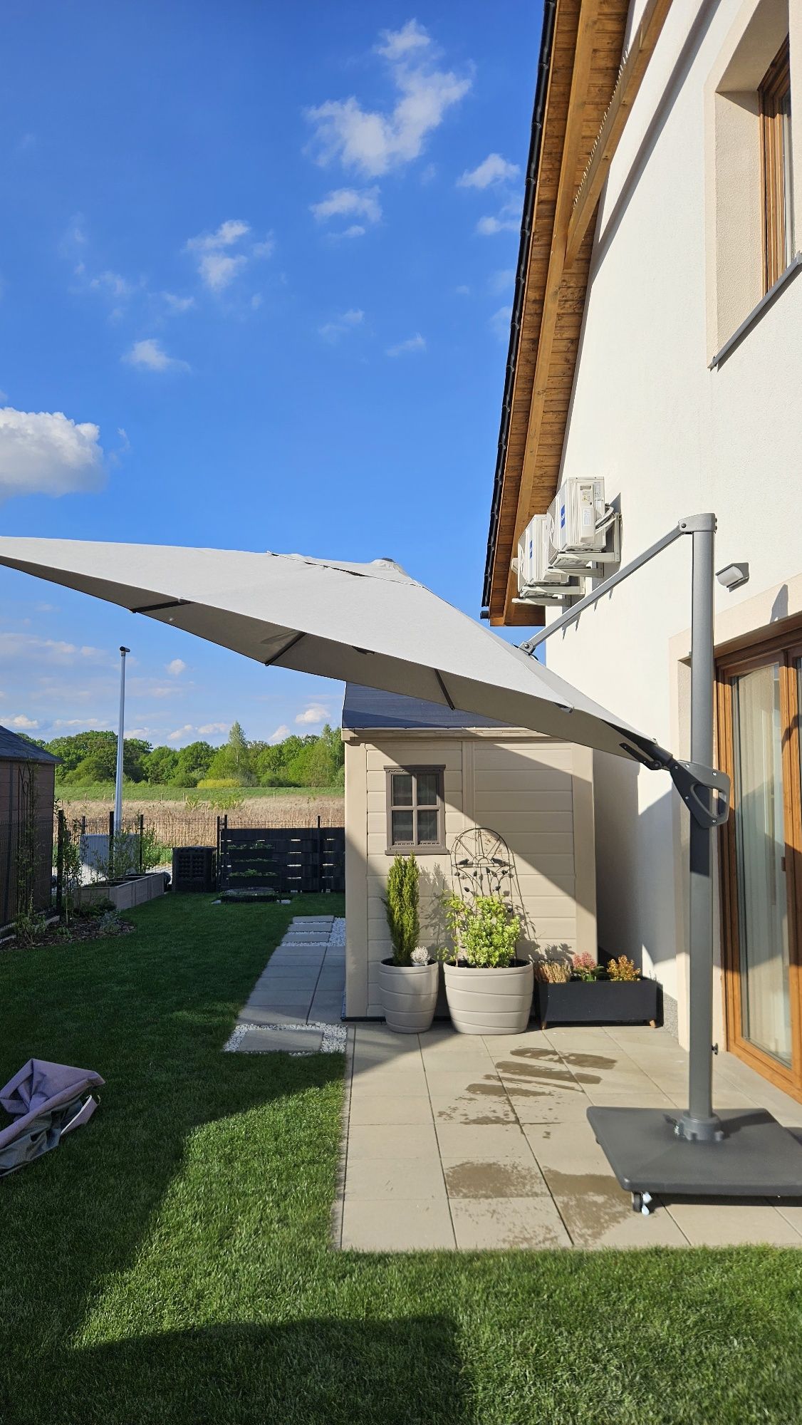 Parasol ogrodowy Verano Lux 3 x 3 m szary PATIO