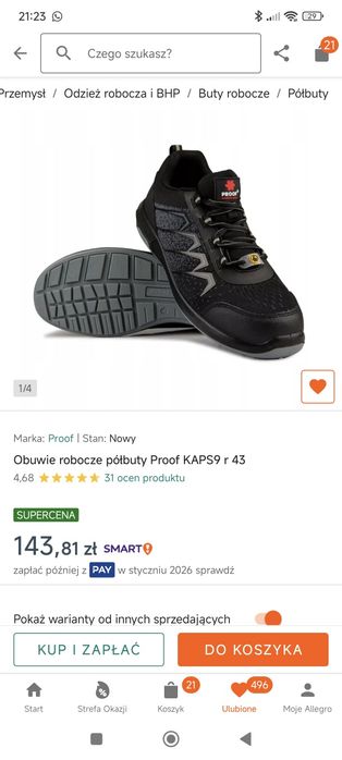 Obuwie robocze półbuty Proof KAPS9 r 43