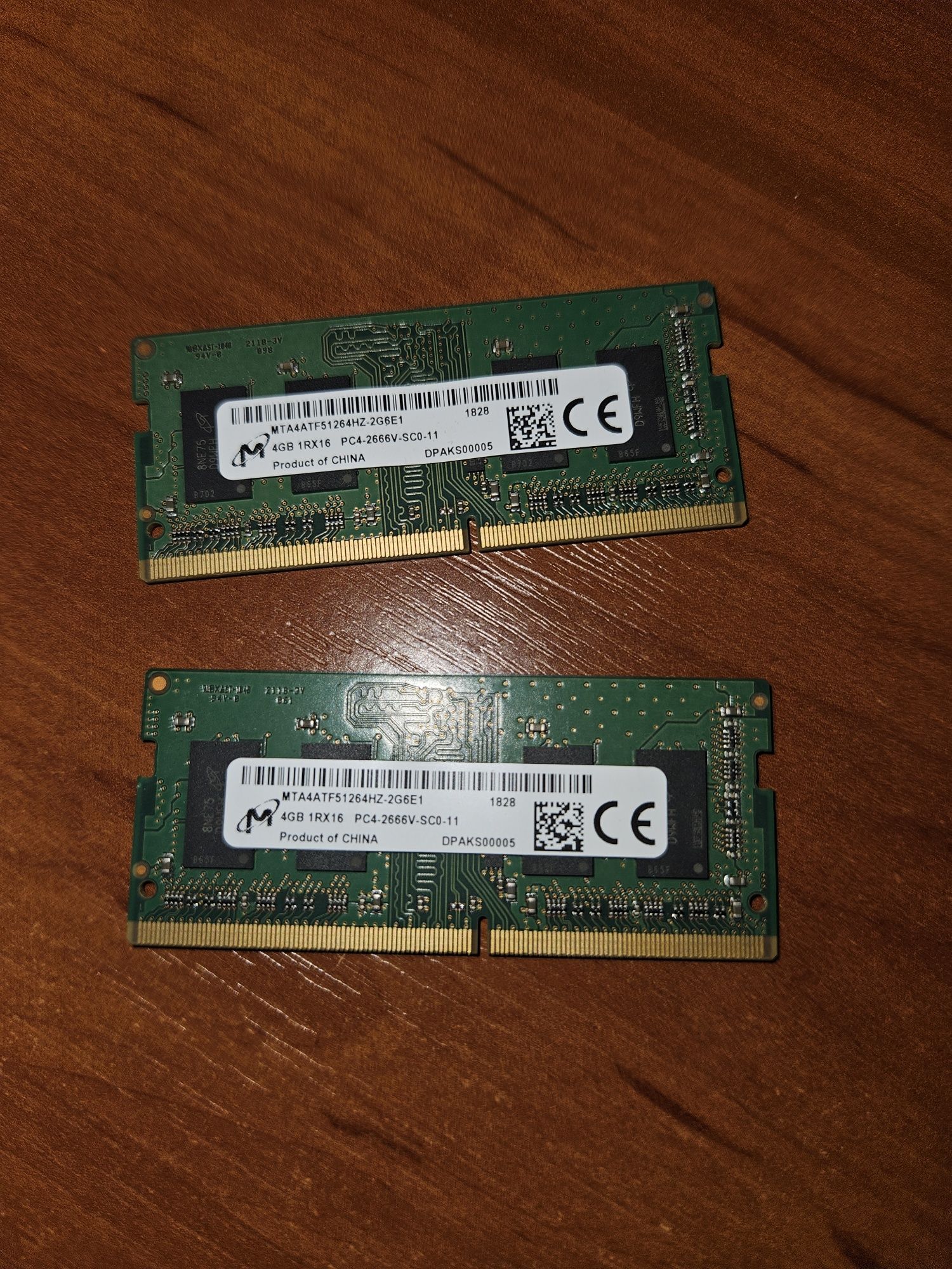 Оперативна пам'ять для ноутбука SODIMM DDR4-2666 4GB×2 Micron mta4atf5