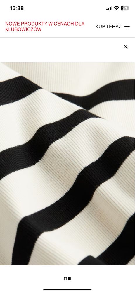Sukienka H&M nowq w paski bialo czarna rozm.L 40