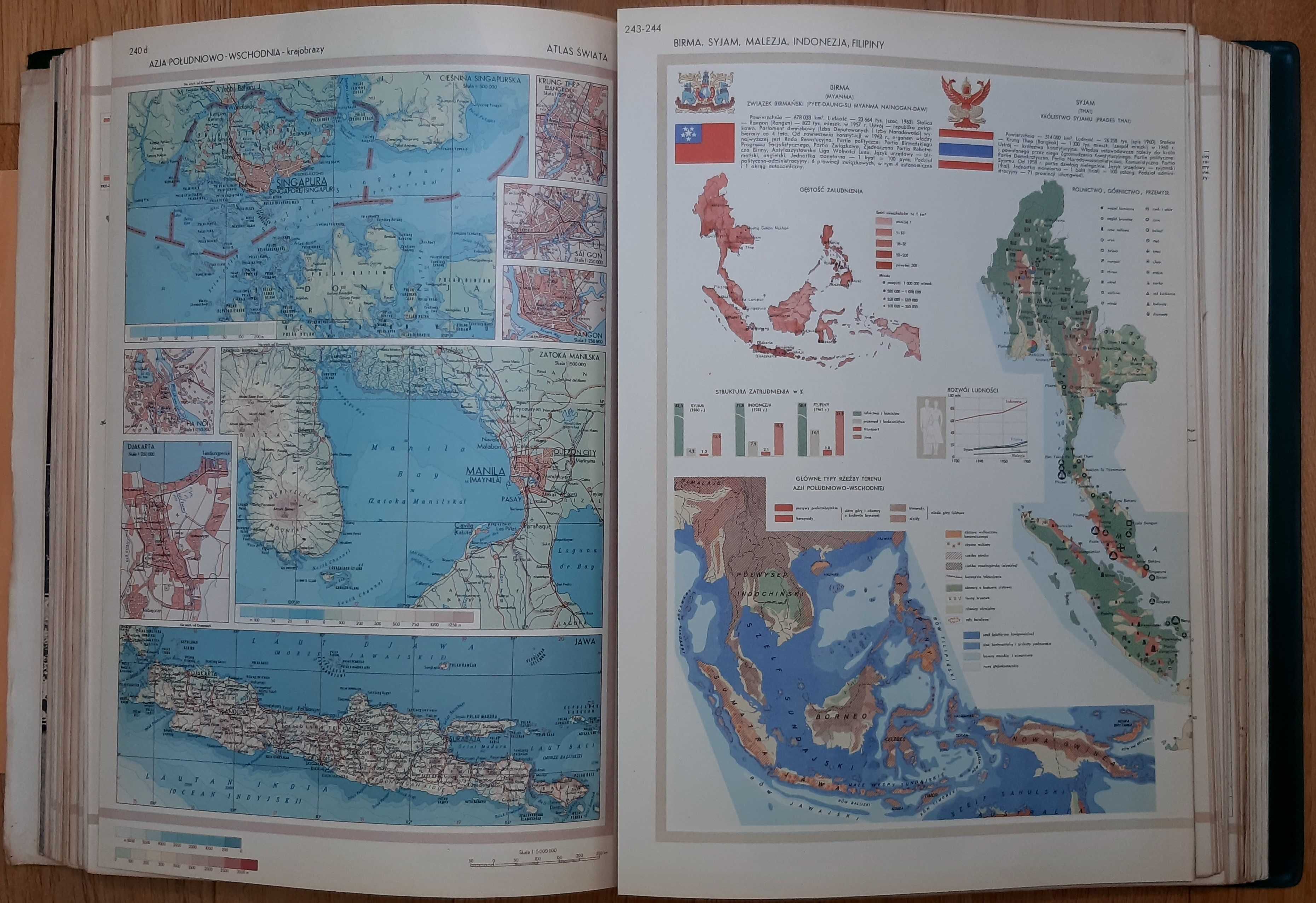 Atlas świata z 1962 r. stan bardzo dobry