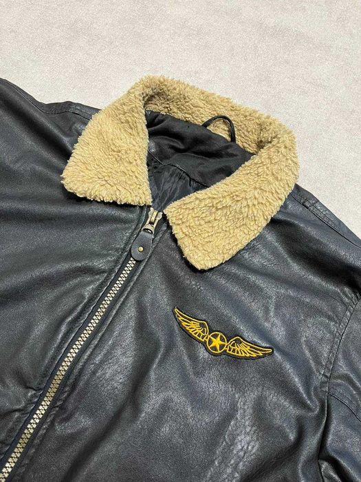 Вінтажний Бомбер MA - 1 Шкіряний Чоловічий Чорний Alpha Industries XL