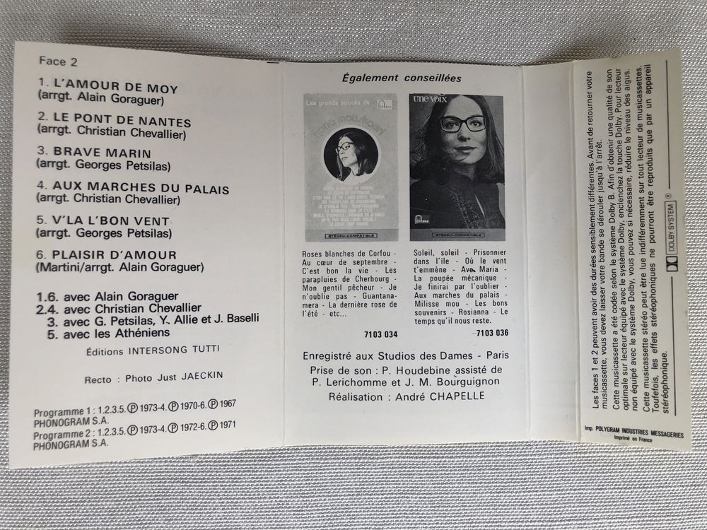 Oryginalna kaseta magnetofonowa Nana Mouskouri